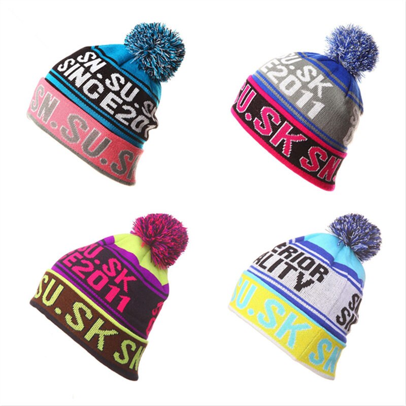 NEW Skiing Hats for Christmas Women Warm Winter Knitting Skating Skull Cap Hat Beanies Turtleneck Caps Ski Cap Snowboard Hat