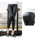 Everbellus High Waist Leather Leggings for Women Black Light & Matt Thin & Thick Fitness PU Leggings Sexy Push Up Slim Pants